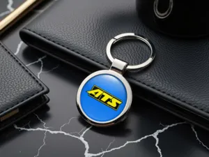 ATS Portachiavi Personalizzati Foto Bombata Metallo